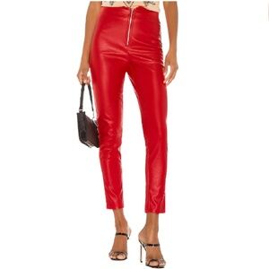 Superdown Shonda Faux Red Leather Pants